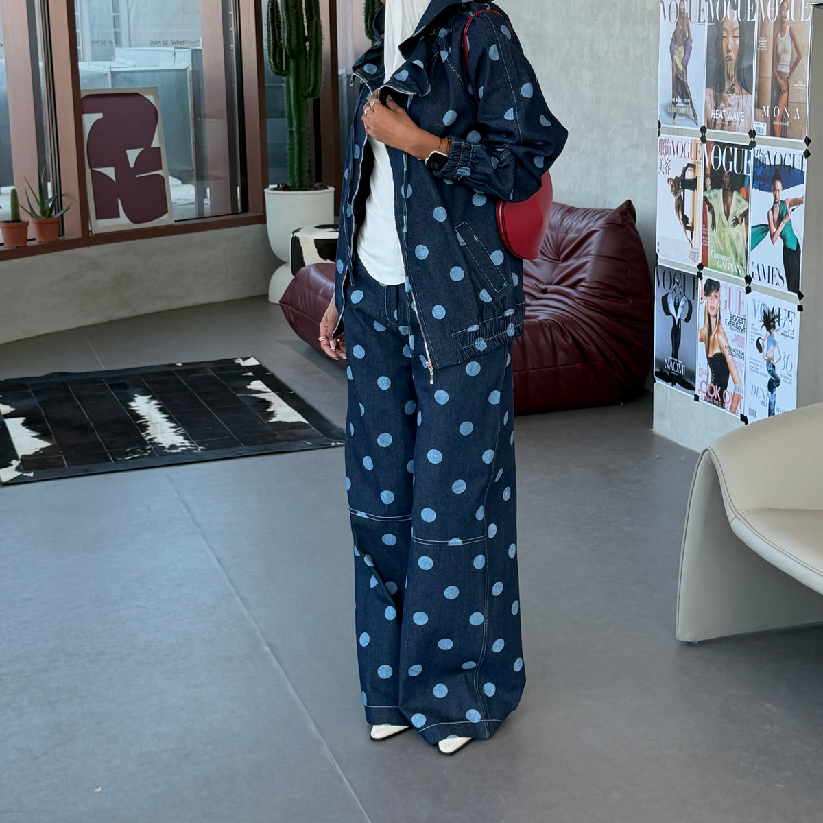 Denim dots set