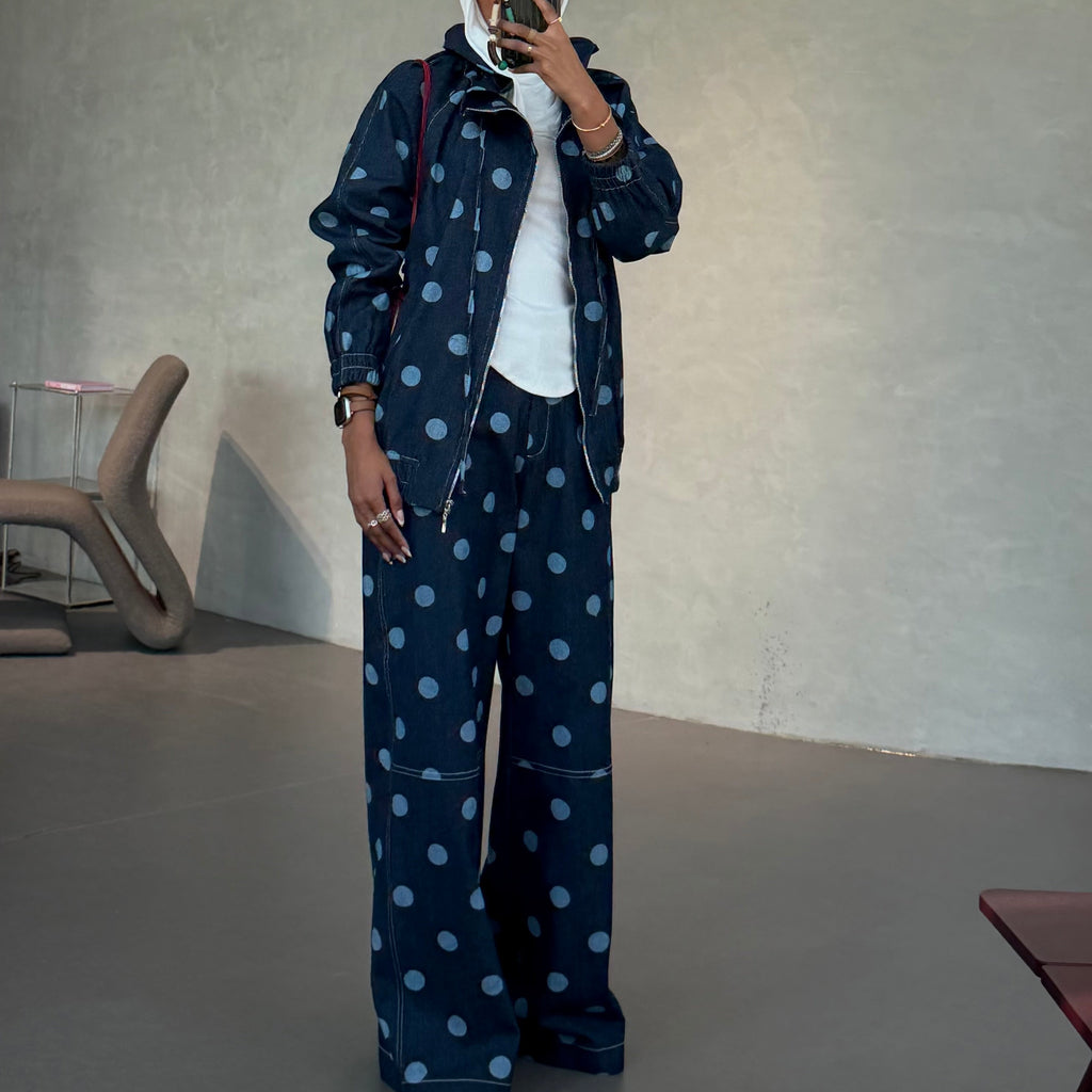 Denim dots set